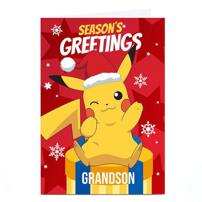 Personalised Pokemon Christmas Card - Grandson