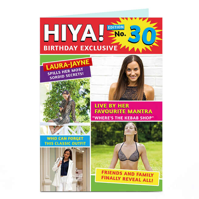 Photo Birthday Card - Hiya! Magazine, Editable Age