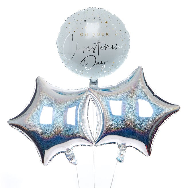 On Your Christening Day Balloon Bouquet - DELIVERED INFLATED!