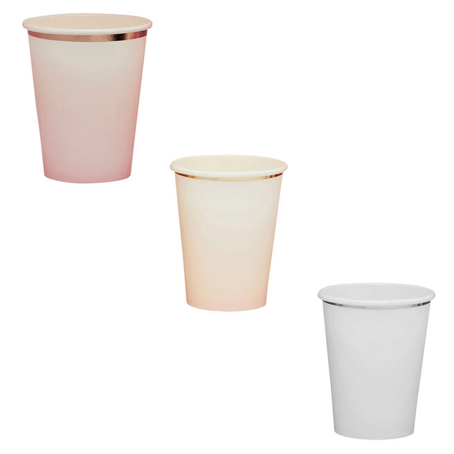 Metallic Ombre Paper Cups - Pack of 8 (3 Colour Options)