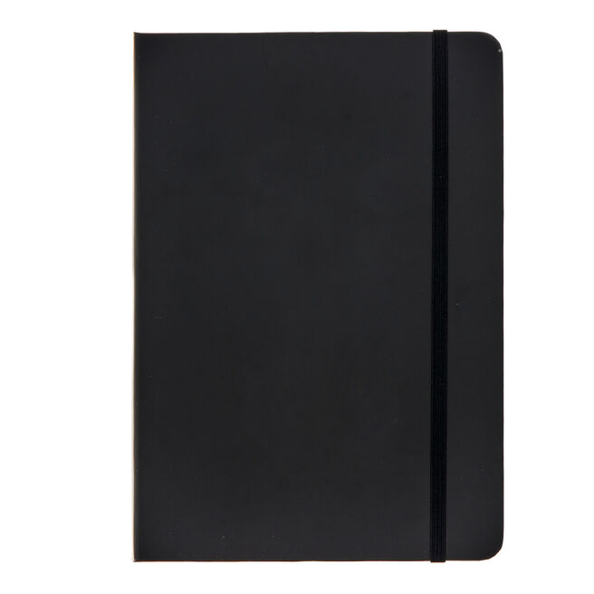Black A5 Lined Notebook