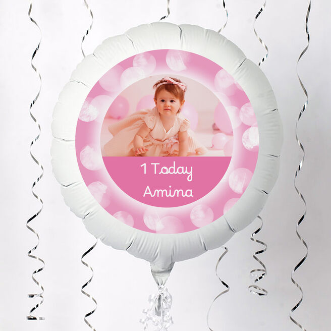 Photo Upload Balloon - Pink Border, Any Photo and Message