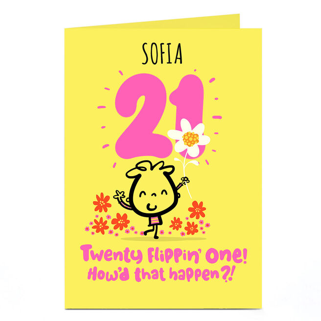 Personalised Fruitloops 21st Birthday Card - Twenty Flippin' One!