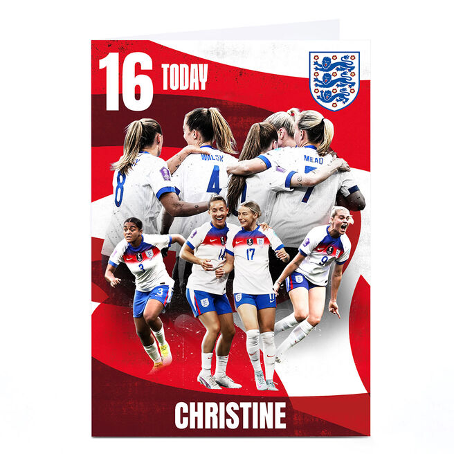 Personalised Birthday Card - Lionesses England Team 16 Today