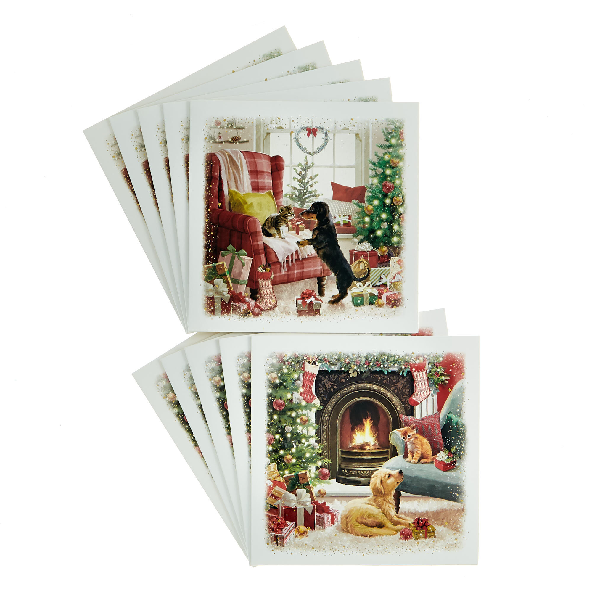 12 Cards in 2 Classic Designs Festive Home Boxed Charity Christmas Cards from Hallmark 