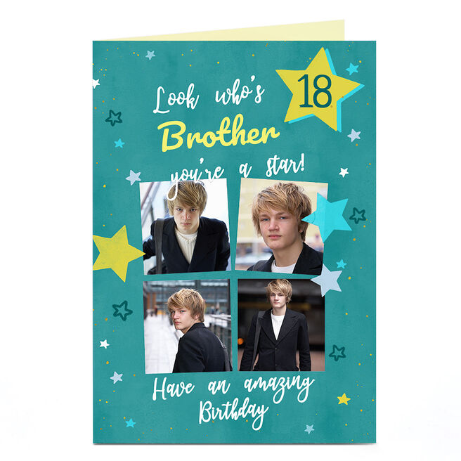 Photo Birthday Card - You're A Star, Any Age & Name