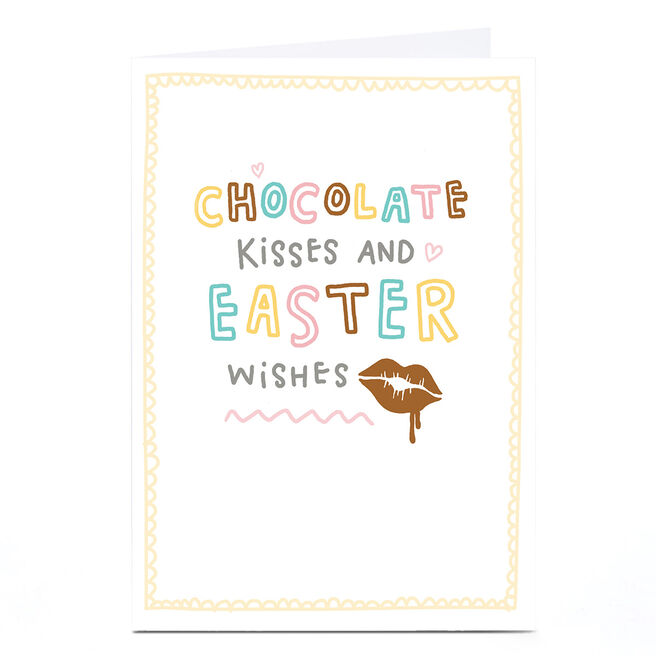Personalised Blue Kiwi Easter Card - Chocolate Kisses