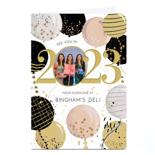 Personalised New Year Photo Card - Balloons 2022!