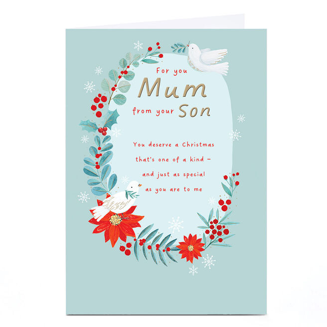 Personalised Christmas Card - For You Mum From Your Son