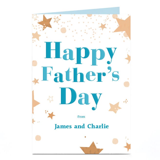 Personalised Father's Day Card - Happy Father's Day Stars
