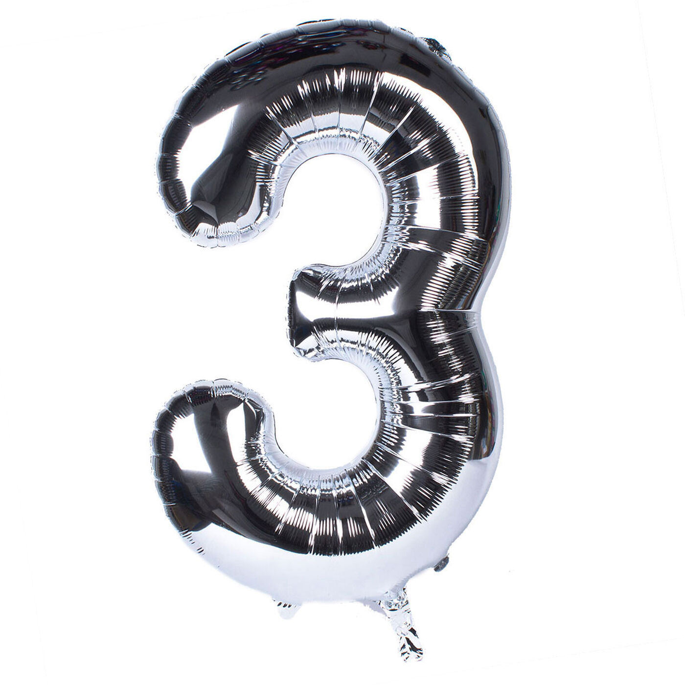Buy Silver Number 3 Foil Giant Helium Balloon - UNINFLATED for GBP 6.99 ...