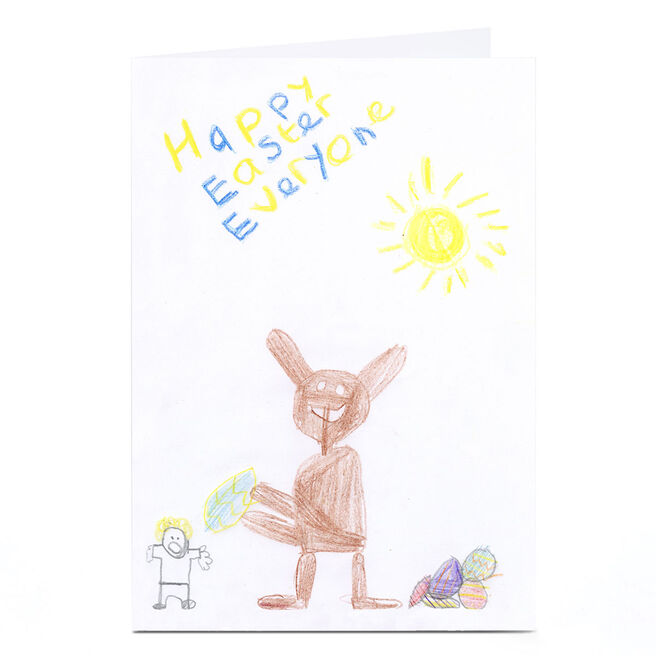 Photo Upload Easter Card - Child's Drawing (Portrait)