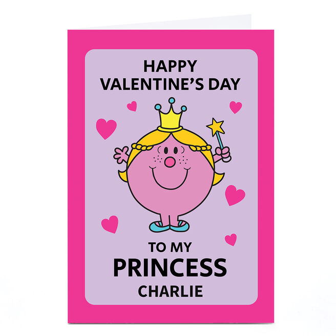 Personalised Little Miss Valentine's Day Card - Princess