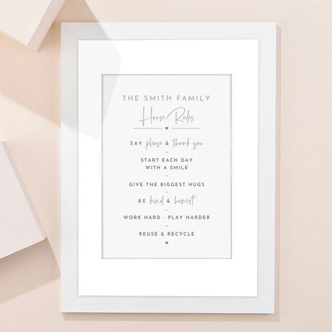 Personalised Family House Rules Portrait Print