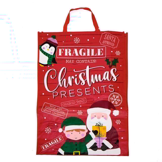 Santa, Elf & Penguin Jumbo Reusable Bag,  Santa, Elf & Penguin Jumbo Reusable Bag