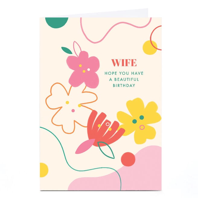 Personalised Birthday Card - Wife hope you have a beautiful birthday