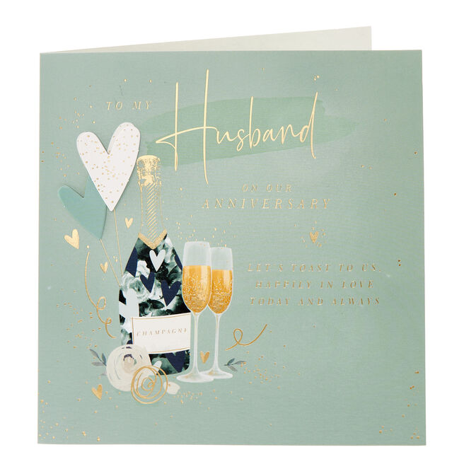 Let's Toast To Us Husband Wedding Anniversary Card