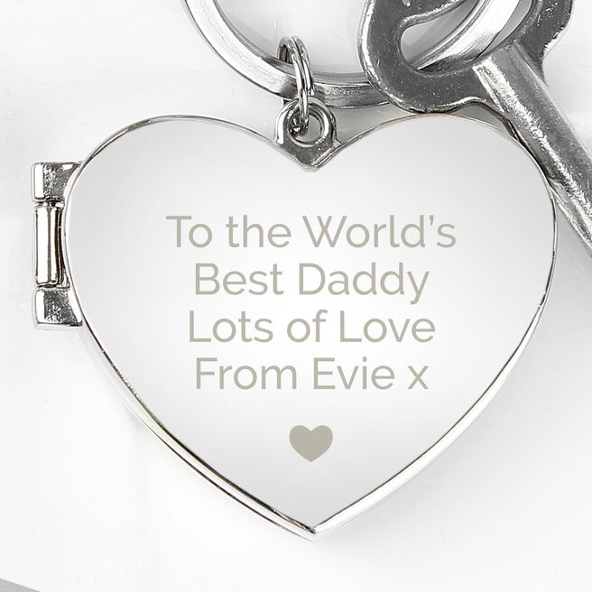 Personalised Heart Motif Photoframe Keyring