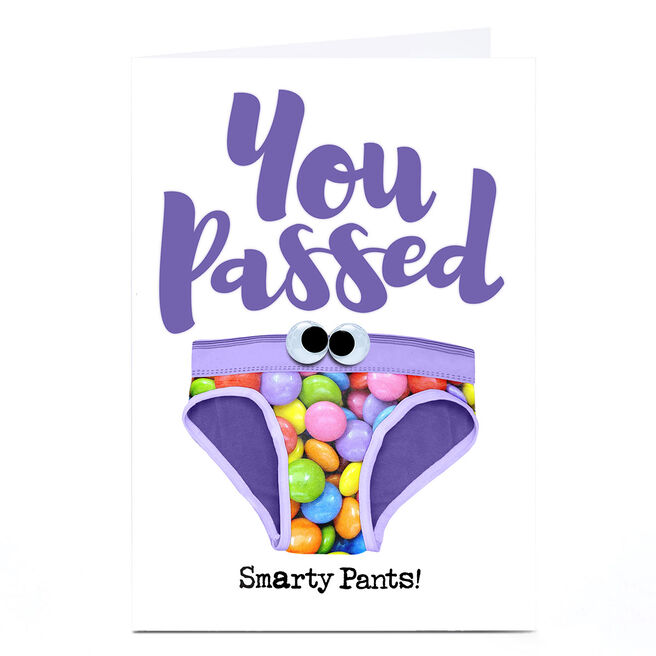 Personalised PG Quips Card - You Passed! Smarty Pants!