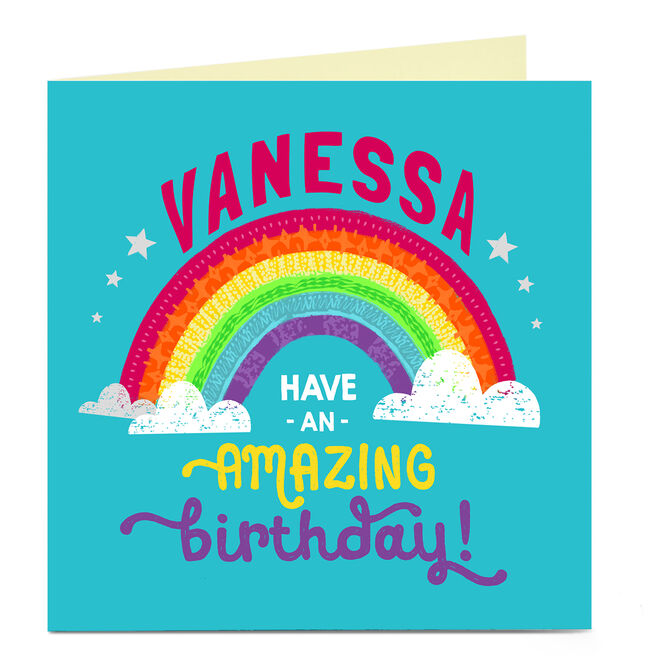 Personalised Charity Birthday Card - Rainbow