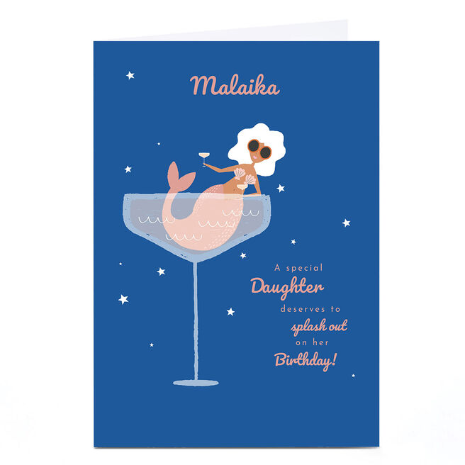 Personalised Birthday Card - Mermaid Birthday Glass