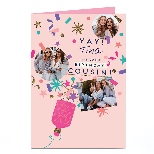 Photo Birthday Card - Yay! Cousin