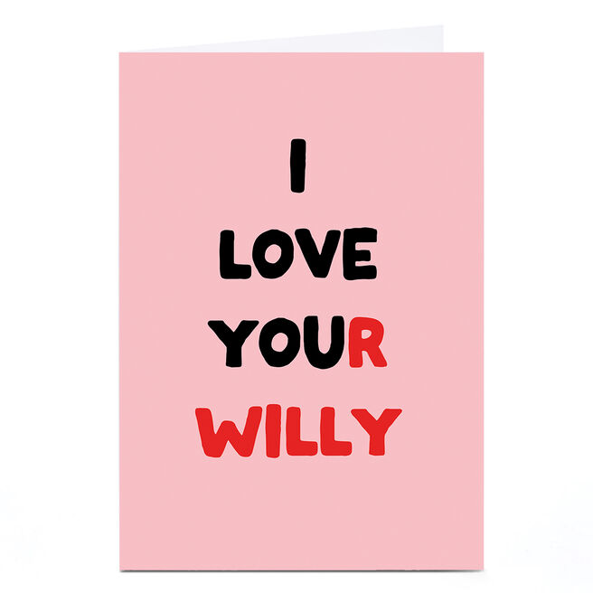 Personalised Ohh Deer Valentine's Day Card - I Love You(r Willy)