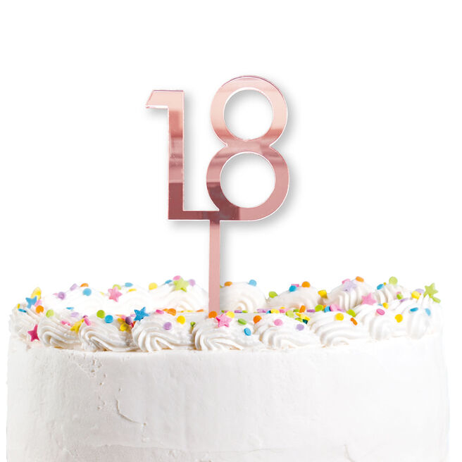 Rose Gold 18th Birthday Cake Topper