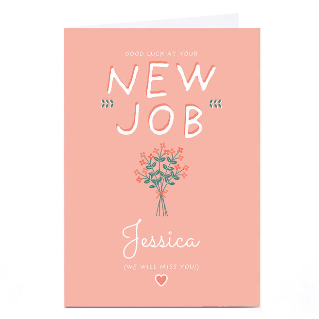 Personalised Juniper & Rose Studio New Job Card - Good Luck