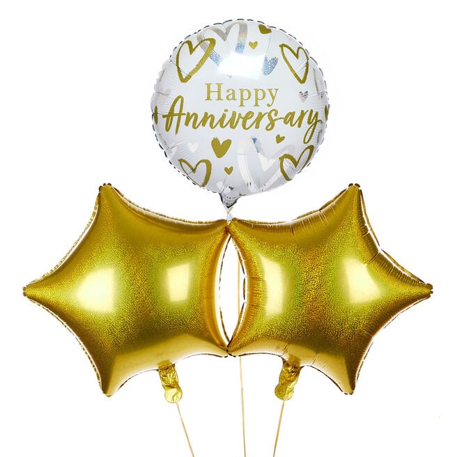 Happy Anniversary Balloon Bouquet - Delivered Inflated!