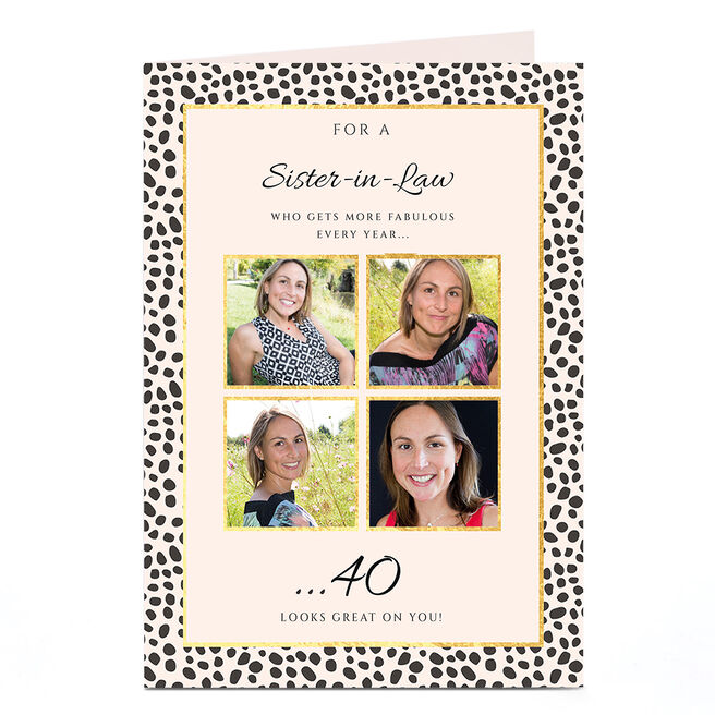 Photo Birthday Card - Sister-in-Law Fabulous Every Year, Editable Age