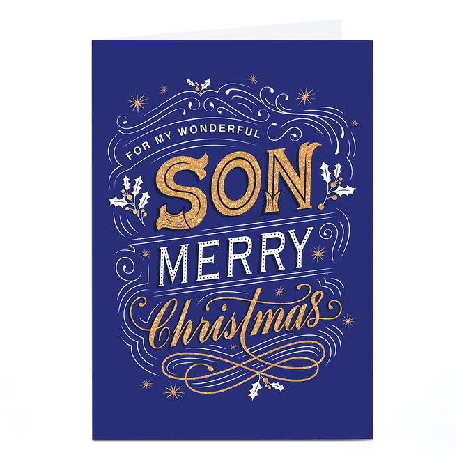 Personalised Dalia Clark Christmas Card - Son Merry Christmas