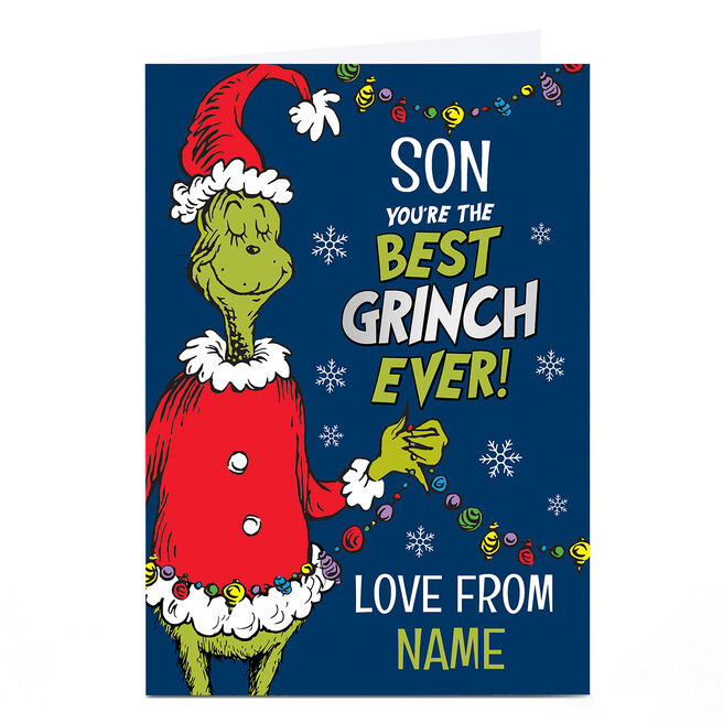 Personalised Grinch Christmas Card - Any Name