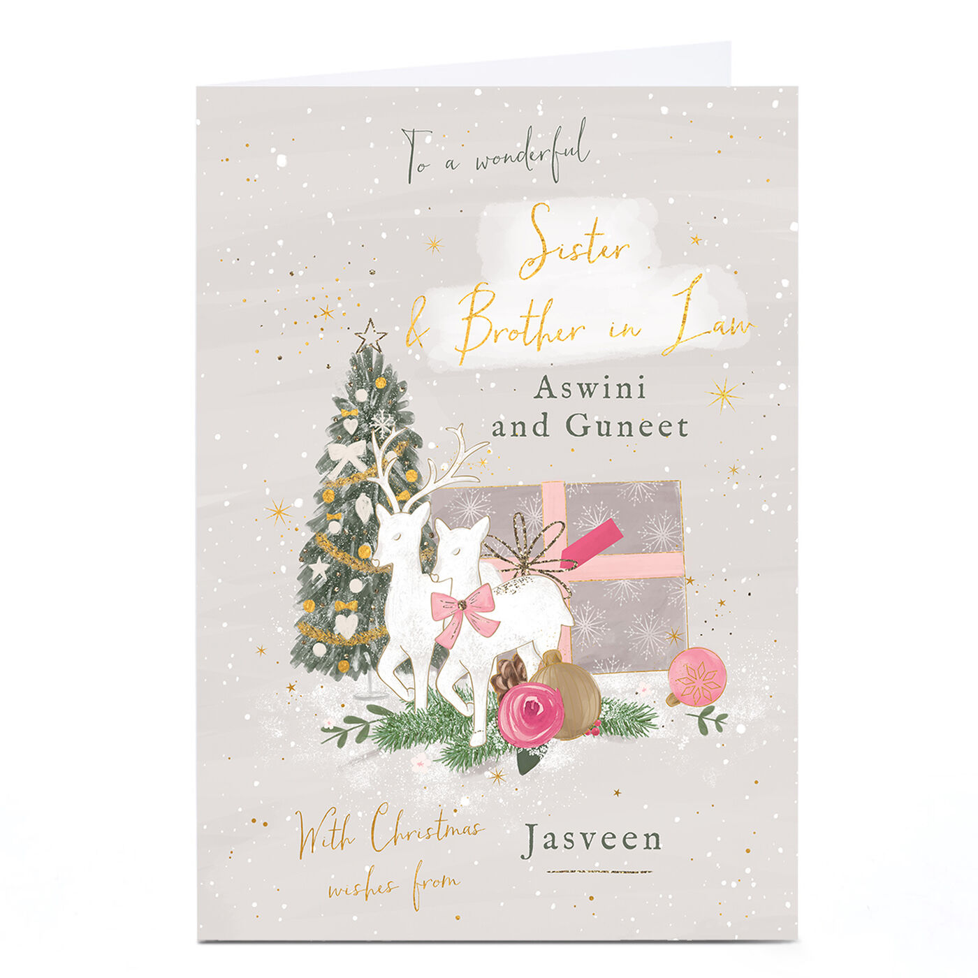 Buy Personalised Christmas Card Gift, Deer & Tree for GBP 1.79 Card