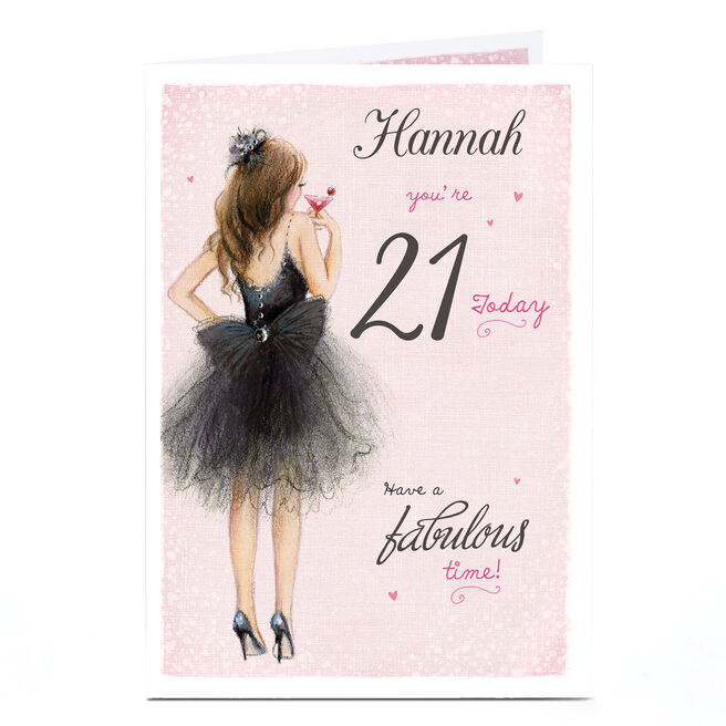 Personalised Birthday Card - Black Tutu, Editable Age