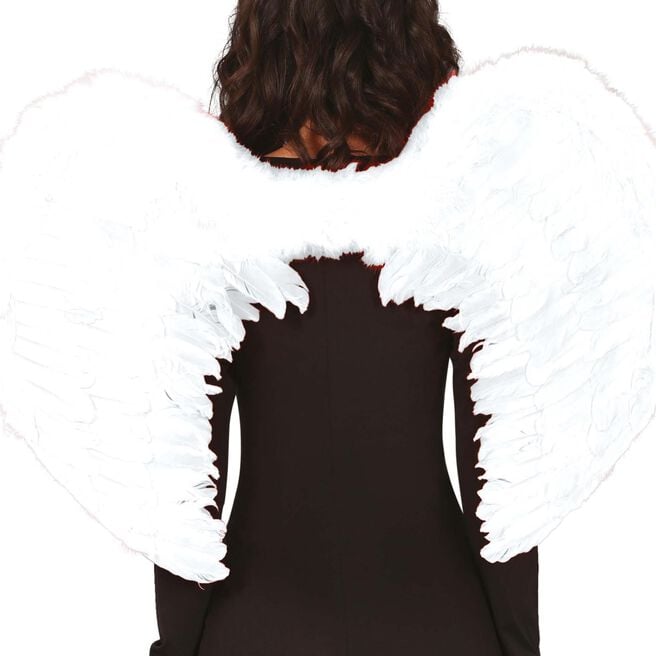 Fancy Dress White Feather Wings