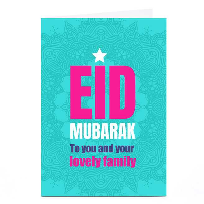 Personalised Roshah Designs Eid Card - Eid Mubarak Family