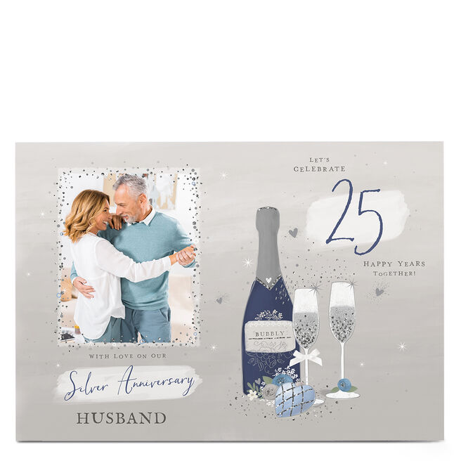 Photo 25th Wedding Anniversary Card - Let's Celebrate