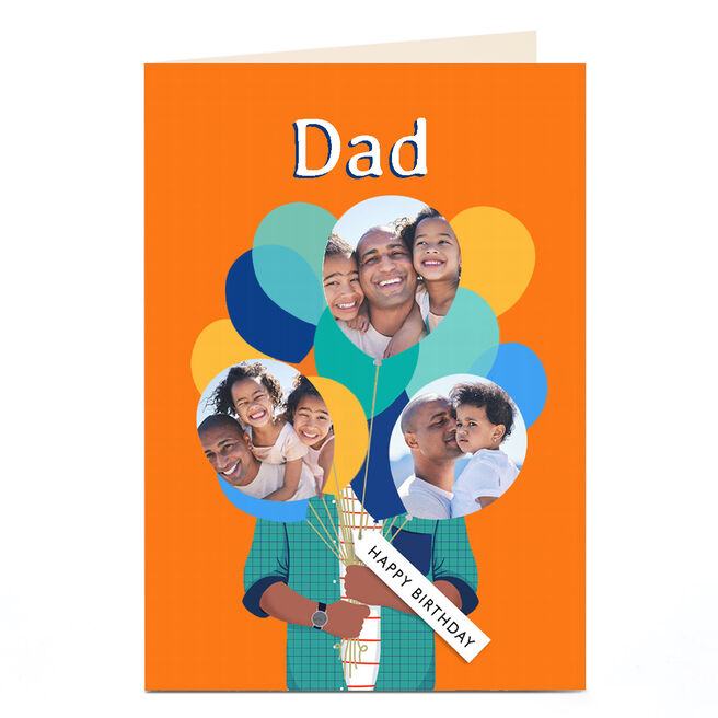 Photo Birthday Card - Holding Balloons
