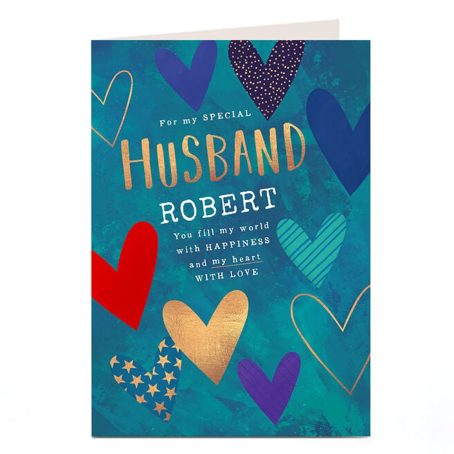 Personalised Birthday Card - Husband You Fill My Heart