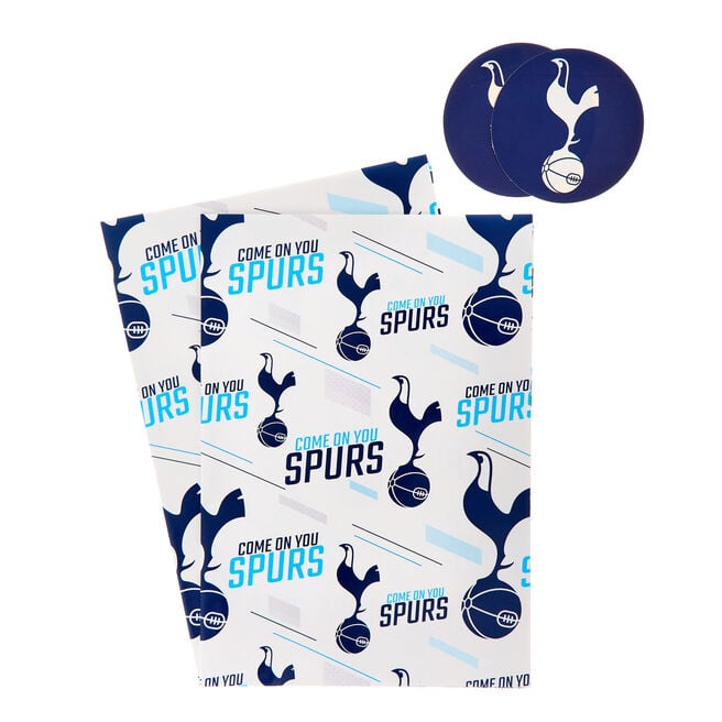 Tottenham Hotspur Wrapping Paper - 2 Sheets & 2 Tags