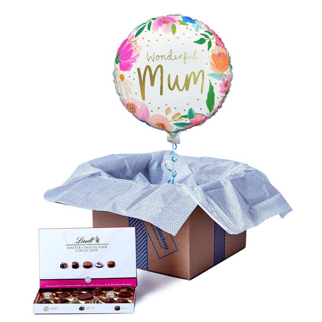 Wonderful Mum Balloon & Lindt Chocolates - FREE GIFT CARD!
