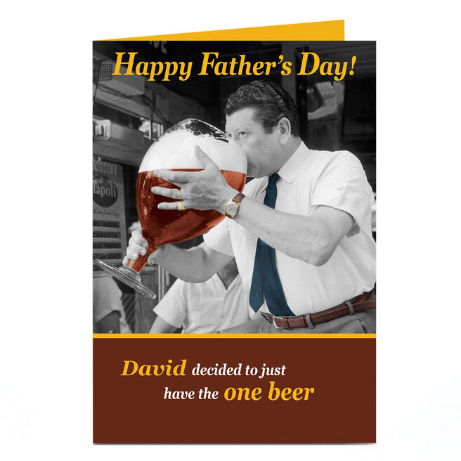 Personalised Father's Day Card - One Beer
