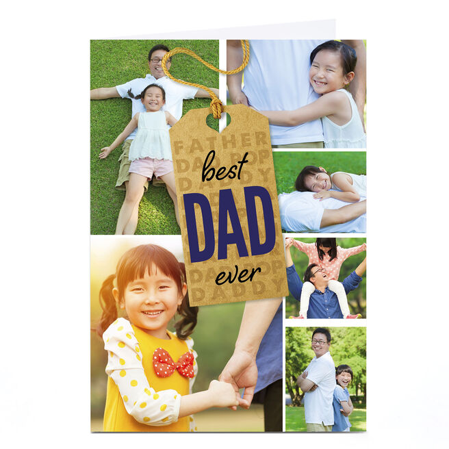 Multi Photo Card - Best Dad Ever Tag