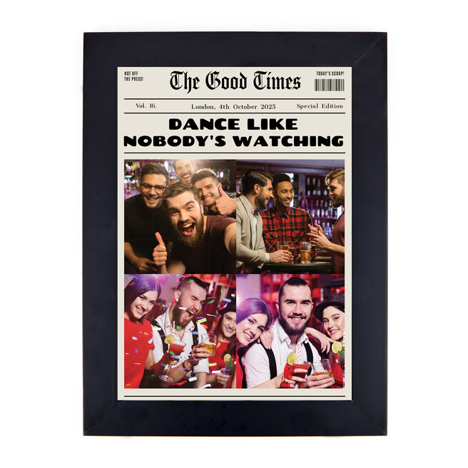 Personalised Photo Upload Wall Art - The Good Times Newspaper