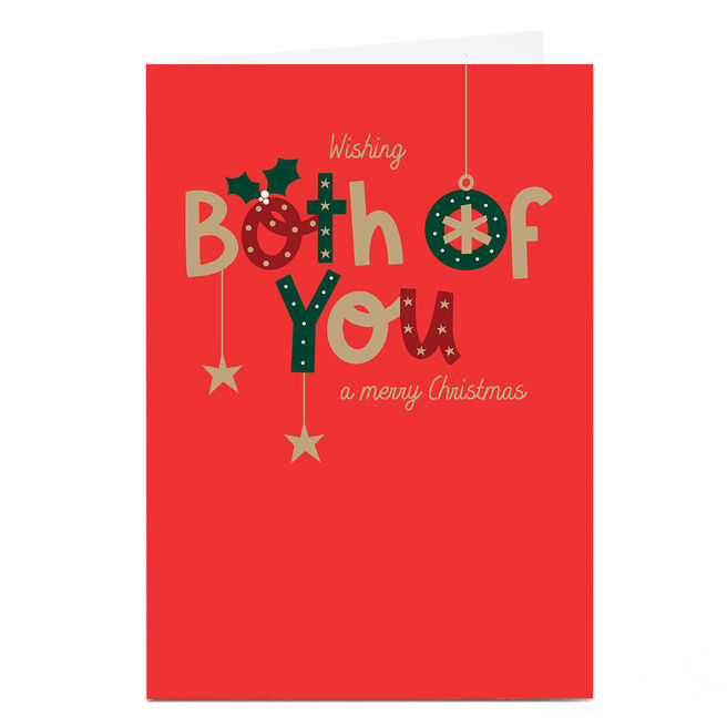 Personalised Christmas Card - Festive Bold Letters, To Both of You