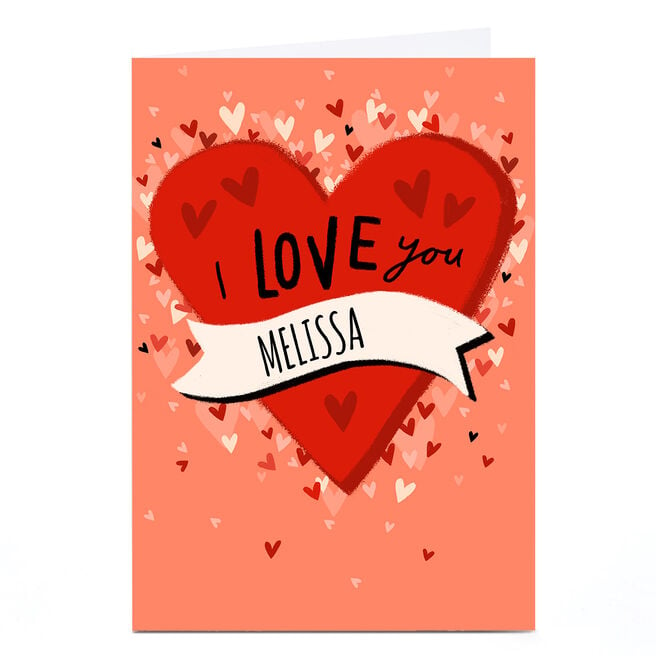 Personalised Little Mono Valentine's Day Card -  I Love You