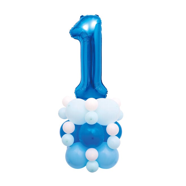 Blue 51-Inch Age 1 Air-Fill Balloon Stack Set