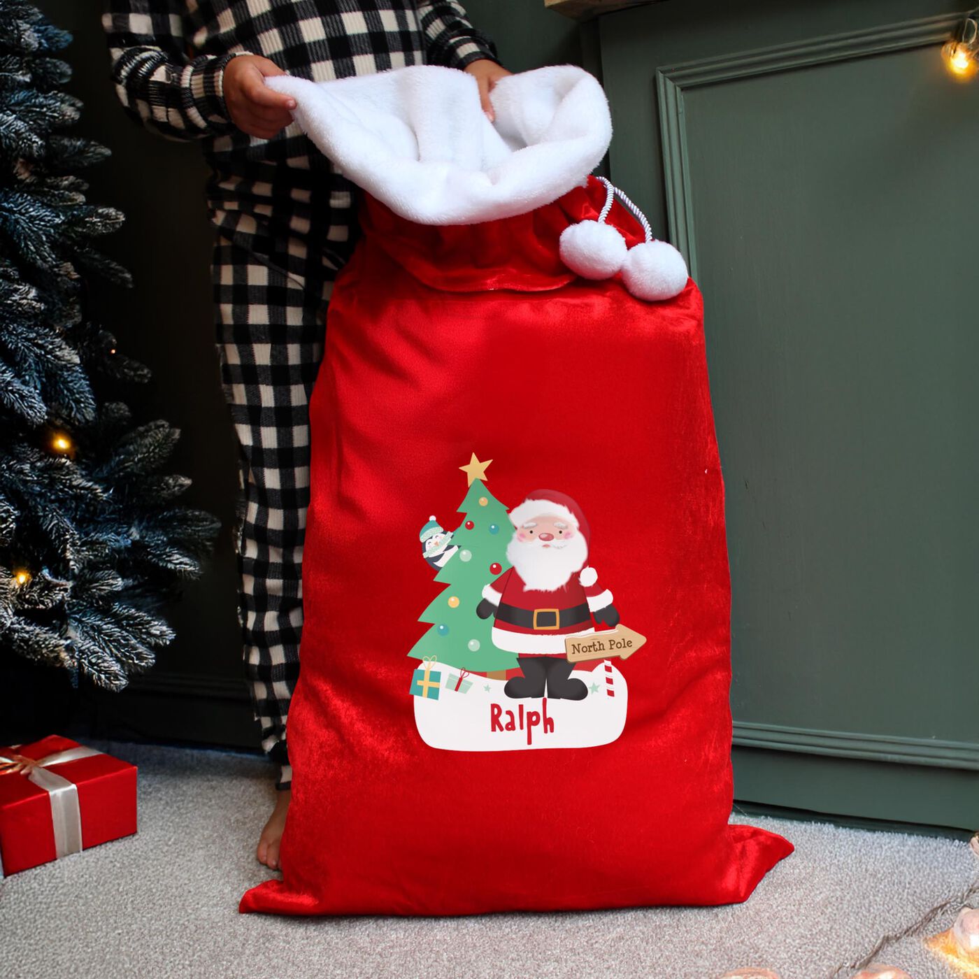 Buy Personalised Santa Luxury Pom Pom Red Sack for GBP 19.99 | Card ...