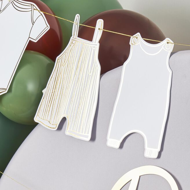 Gold Babygrow Card Garland 2.5m